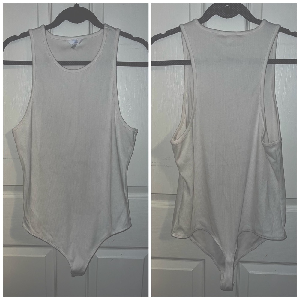 Time and tru white ribbed bodysuit size XL